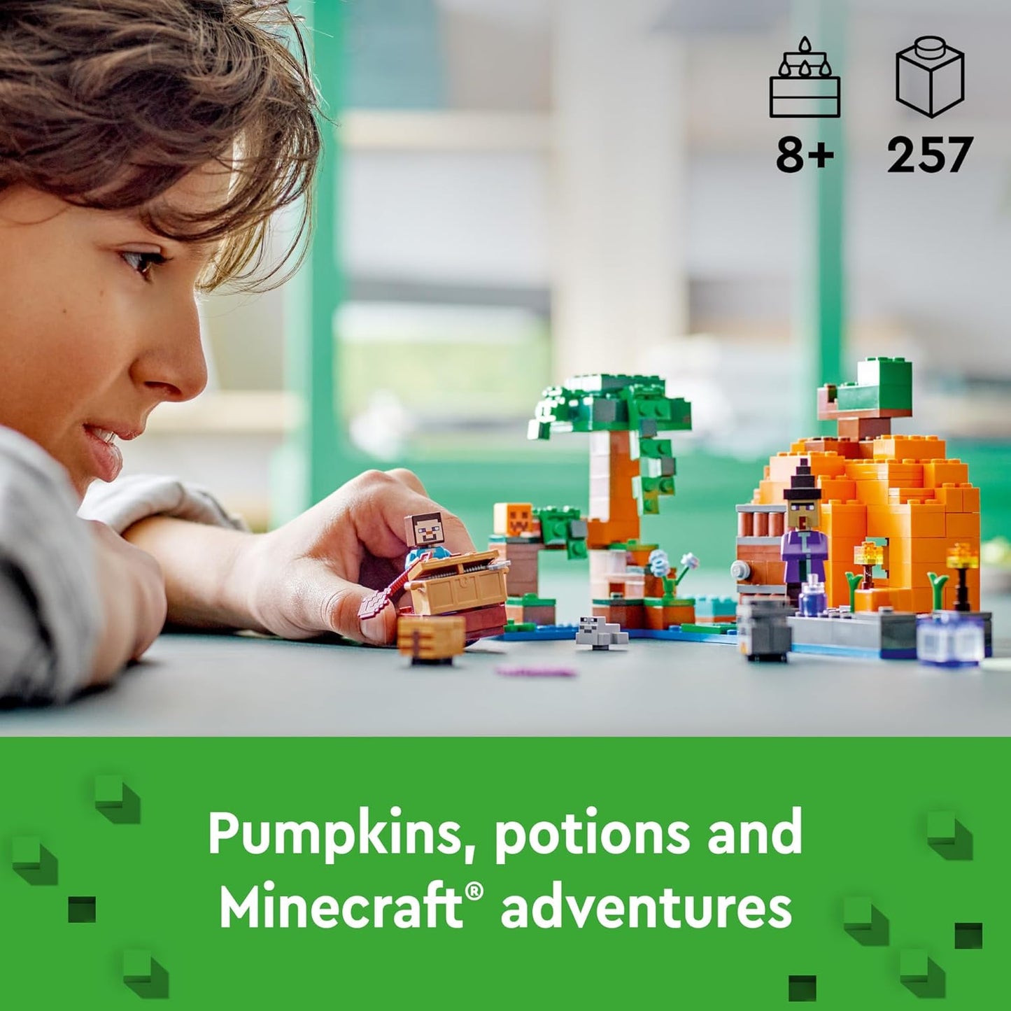 LEGO Minecraft The Pumpkin Farm Building Kit for Ages 8+
