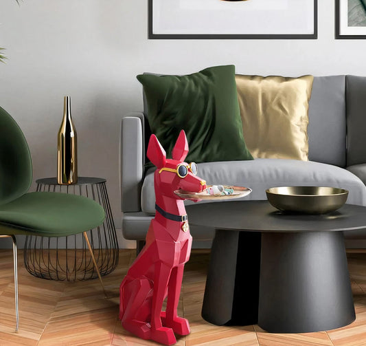 Doberman Dog with Tray