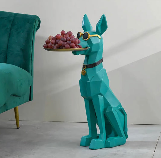 Doberman Dog with Tray