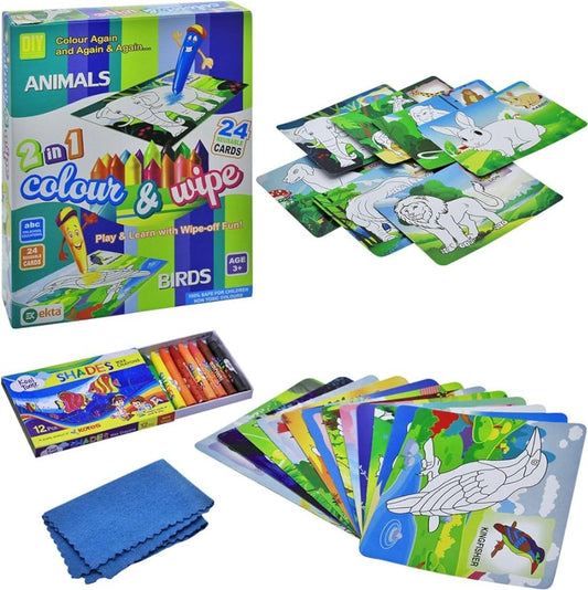 Colour & Wipe Animals
