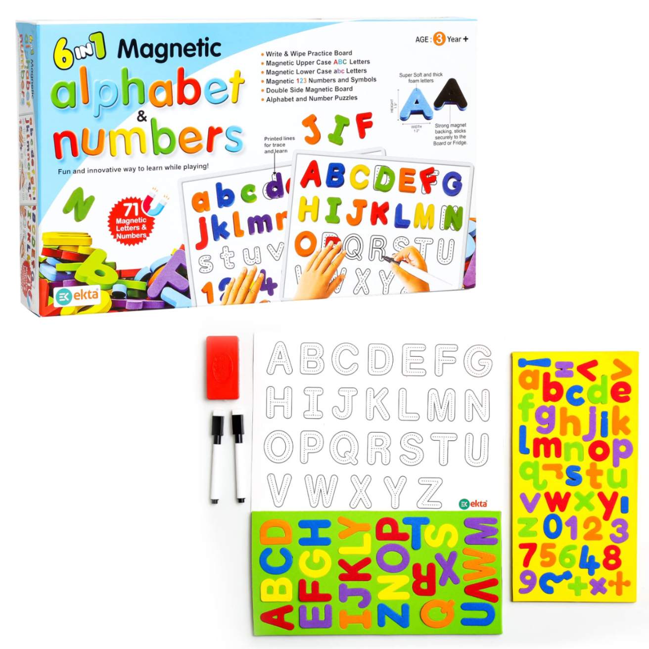 6 in 1 Magnetic Alphabets and Numbers