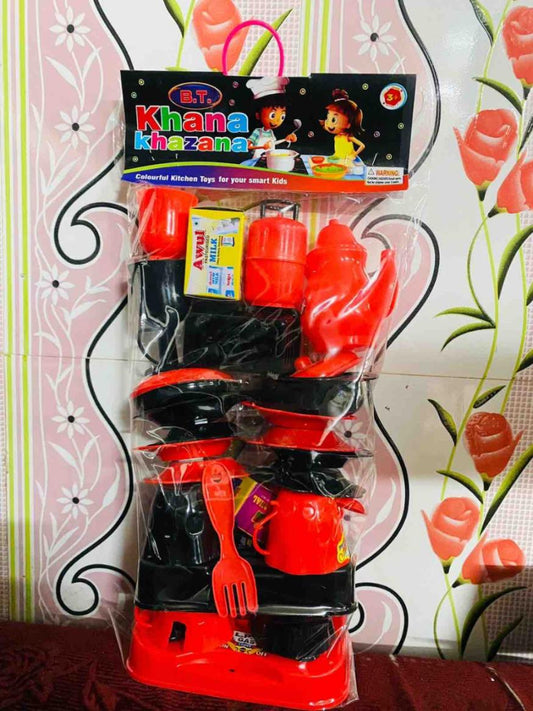 5 No Kitchen Set Red & Black