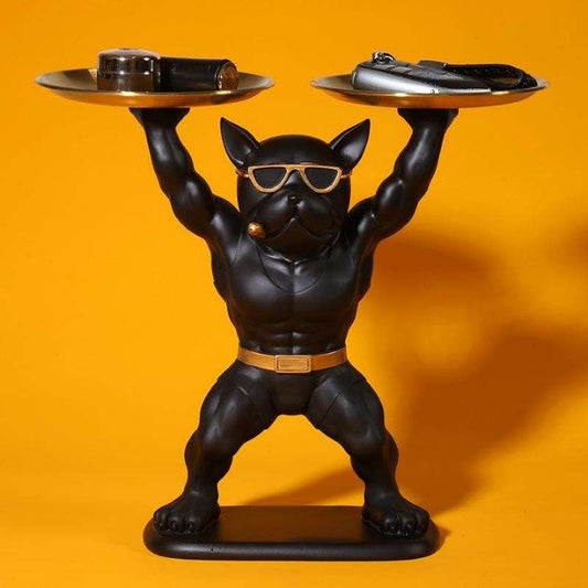 Powerful Dog with Tray