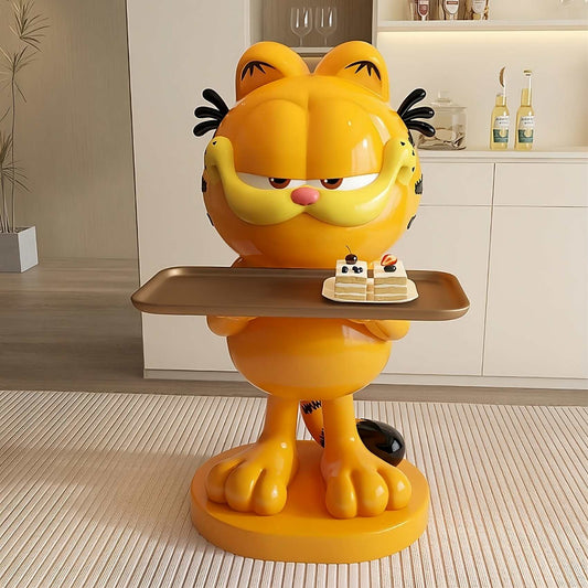 Garfield Butler Statue with Tray
