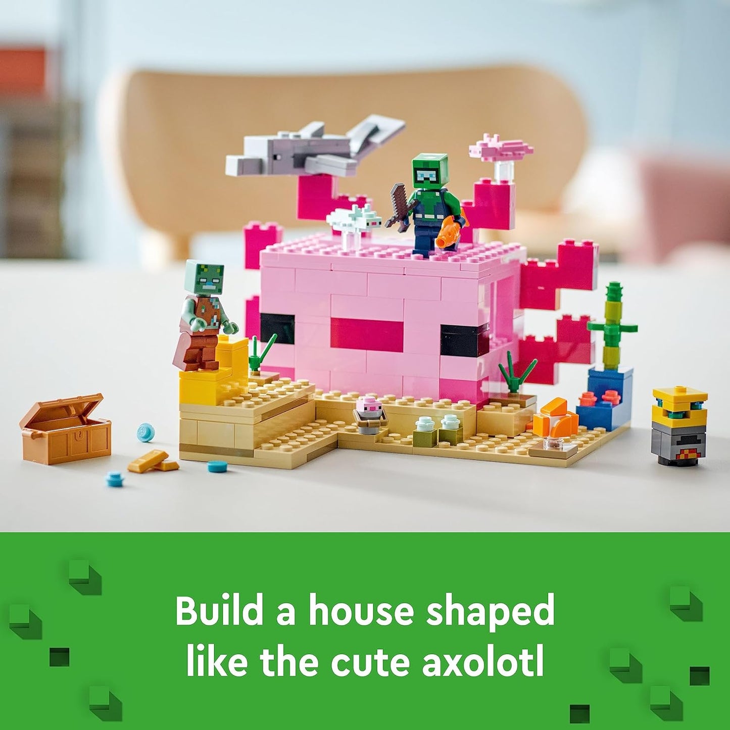 LEGO Minecraft The Axolotl House Building Kit for Ages 7+