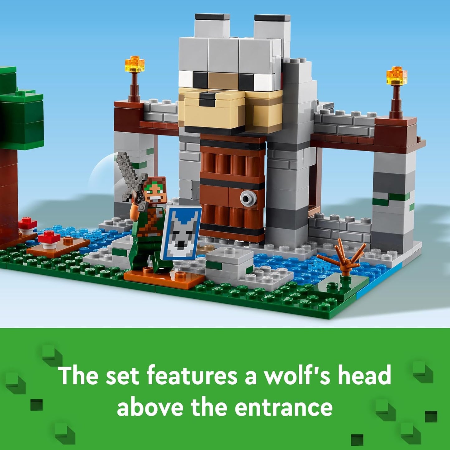 LEGO Minecraft The Wolf Stronghold Fortress Playset Kit for Ages 8+