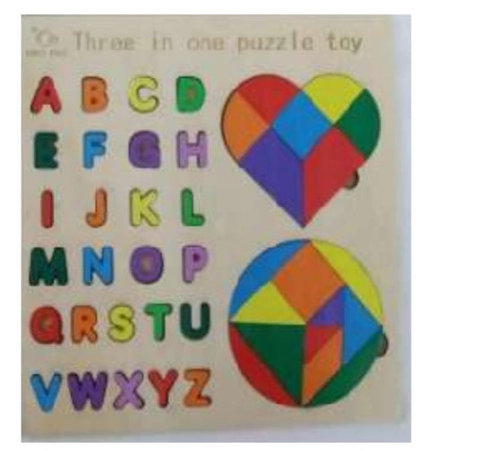 Wooden 3 in 1 ABC blocks
