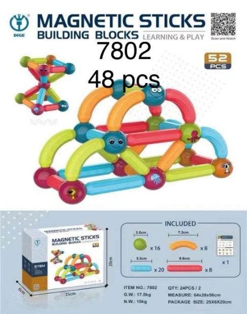 52 pcs Magnetic Sticks