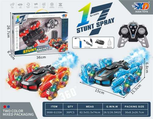 Watch Control Stunt Spray Car (with Music)